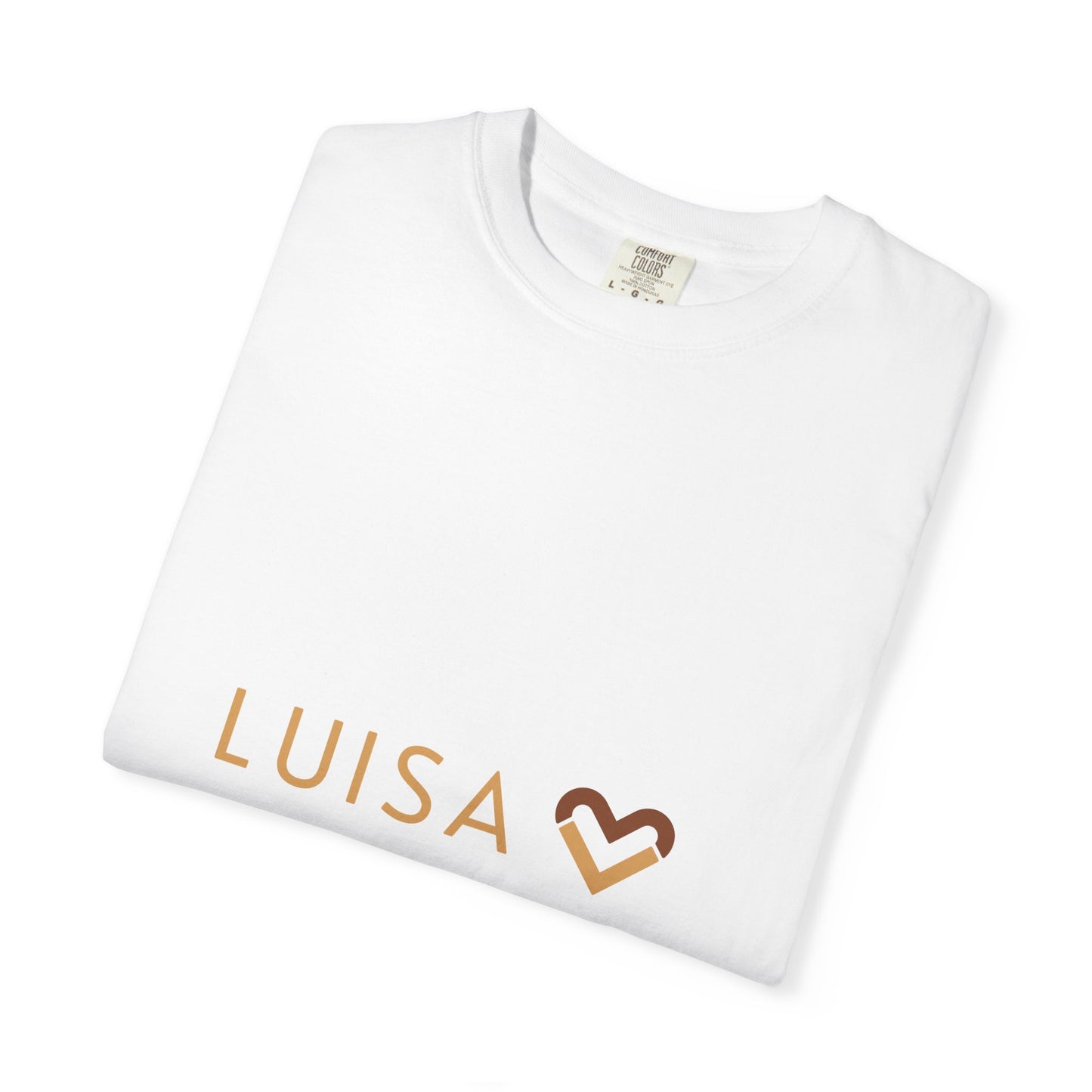 Personalized Unisex Garment-Dyed T-Shirt with Heart Design, Custom Name Tee, Casual Everyday Wear, Gift for Her, Love Statement Shirt