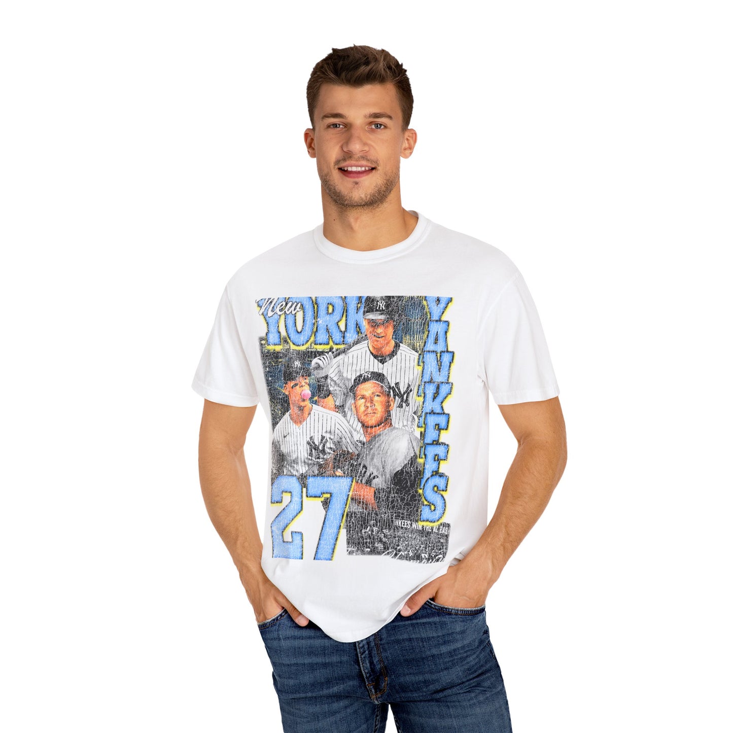 Vintage New York Yankees Unisex Garment-Dyed T-Shirt | Retro Baseball Graphic Tee