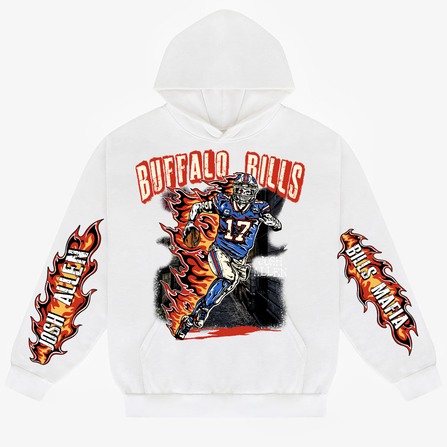 Buffalo Bills Flame  LA Apparel - Heavyweight Hoodie