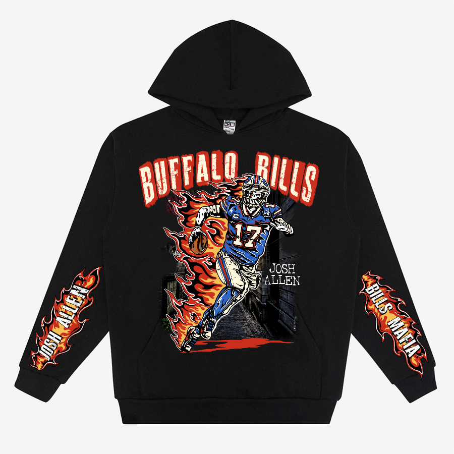 Buffalo Bills Flame  LA Apparel - Heavyweight Hoodie